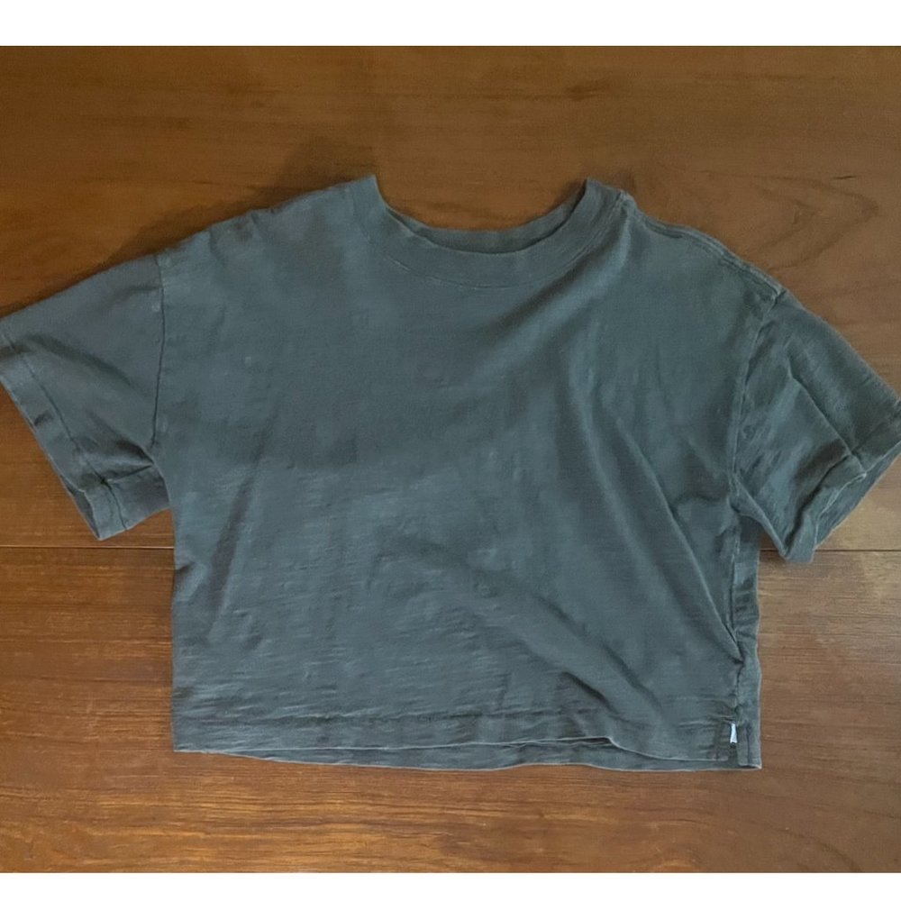Cropped Dark Gray T-Shirt, Teen XXL